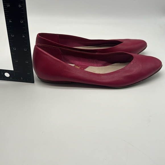 Vintage 90s Partners Mervyns Fuisha Pink Leather Pointed Toe Shoe Slip On Flats - Picture 8 of 16